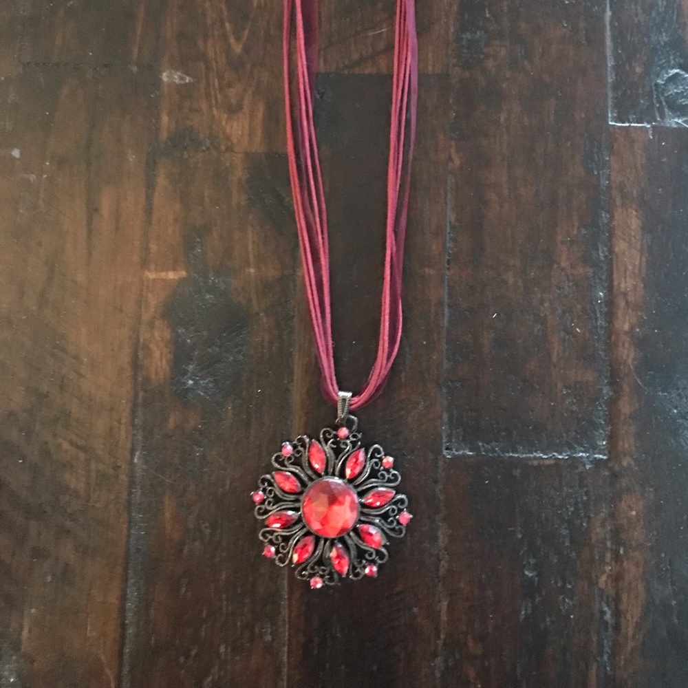 Necklace with red amulet